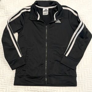 Adidas Black Track Jacket with White Stripes